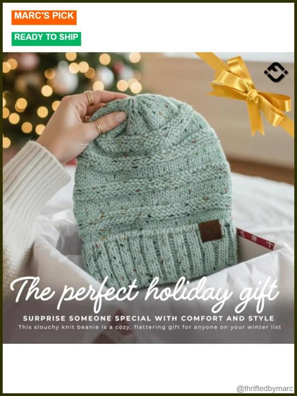 Slouchy Beanie Winter Hat Chunky Cable Knit Oversized Soft Stretch